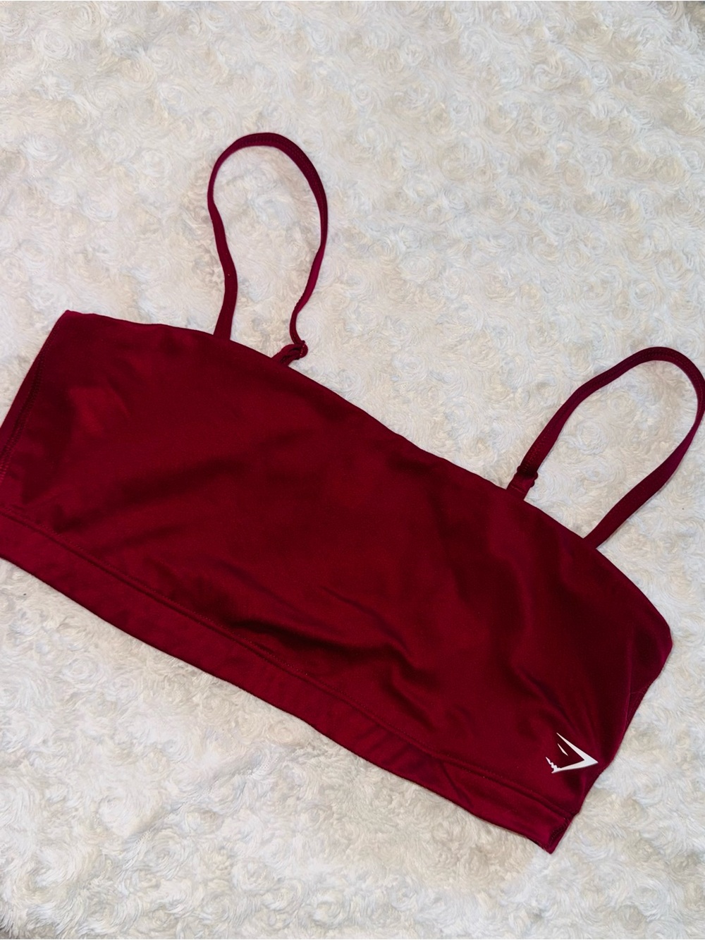 Gymshark Burgundy Seamless Bandou Bra In Maroon - Size L